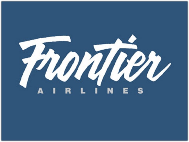 Hand lettered logo for Frontier Airlines