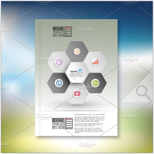 Hexagonal brochure or flyer pattern