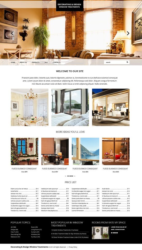 Home Decor Responsive Website Template