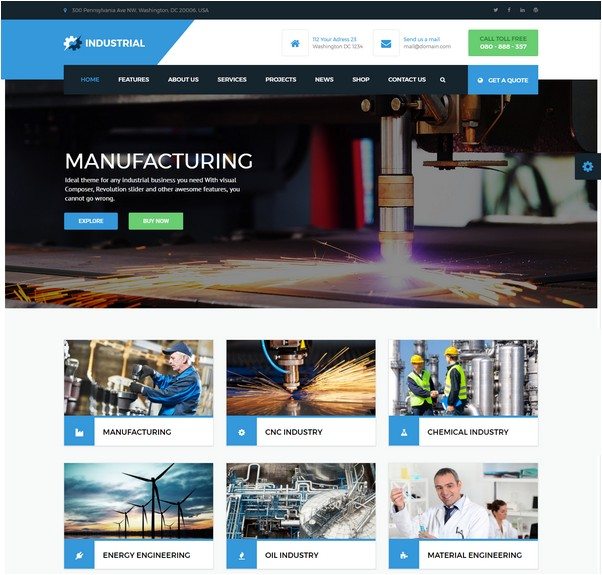 Industrial - Factory, Industry, Manufacturing WordPress Theme