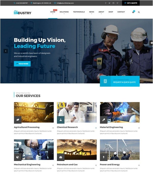 Industry - Business, Factory, Construction, Transport & Finance WordPress Theme 