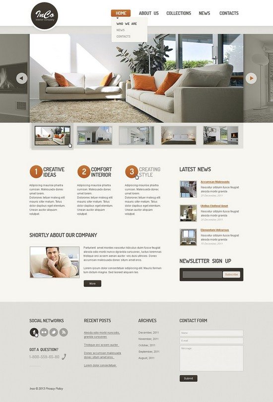 Interior & Furniture Responsive Website Template