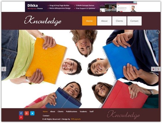 Knowledge a Education Mobile Website Template