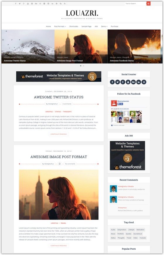 Louazri - An Elegant Responsive Blogging Theme