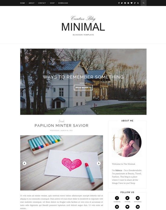 Minimal - Clean & Responsive Blogger Template