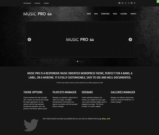 Music Pro - Music Oriented WordPress Theme