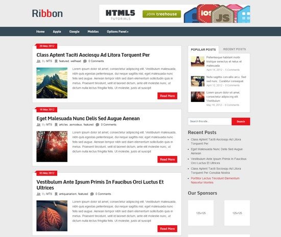 New Release Ribbon Free Responsive WordPress Theme