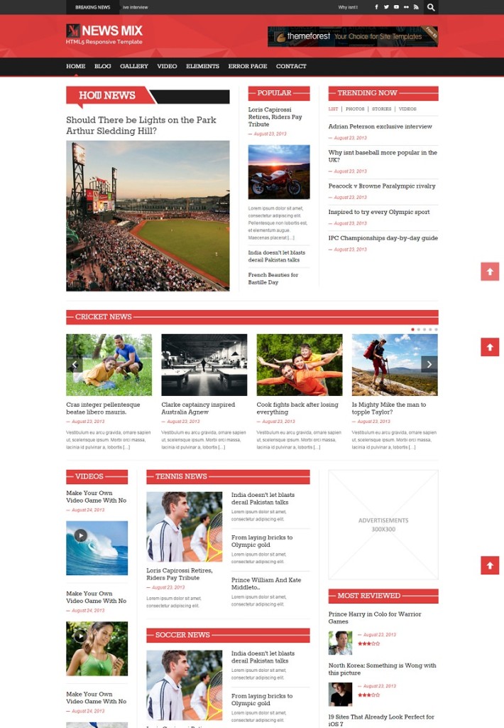 News Mix Magazine WordPress Theme (light version)