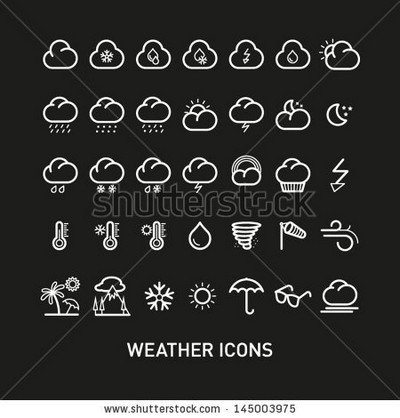Outline Weather Icons Set Collection