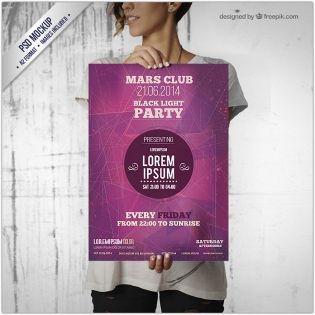 Party Poster Mockup PSD