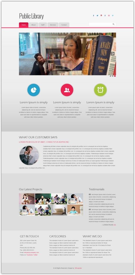 Public Library Education Mobile Website Template