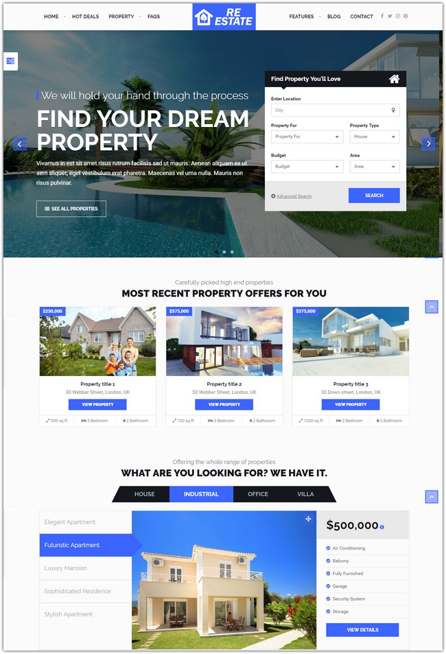 ReEstate - Real Estate with MLS IDX Listing WordPress Theme