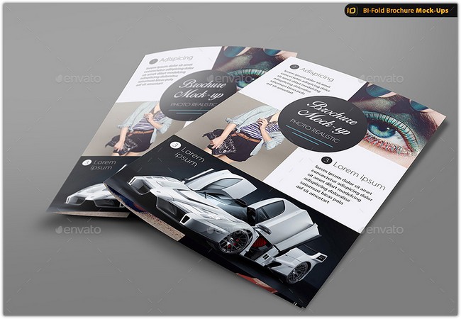 Realistic Bi-Fold Brochure Mock-Up