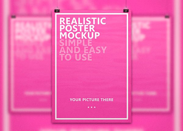 Realistic Poster Free Mockup