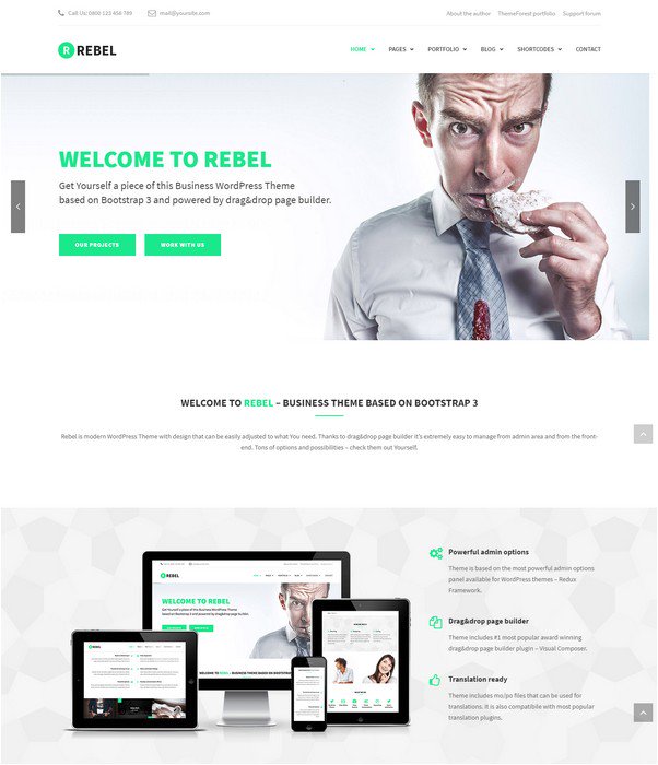 Rebel - WordPress Business Bootstrap Theme 
