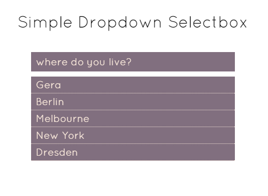 Simple Dropdown Selectbox