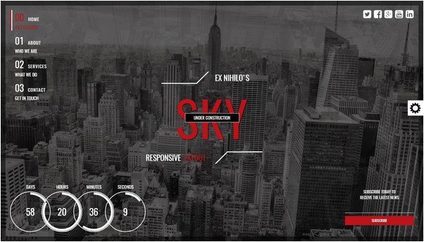 Sky || Responsive Coming Soon Page