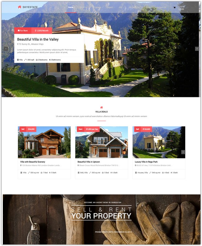Skyestate - Real Estate with Front end Submission WordPress Theme
