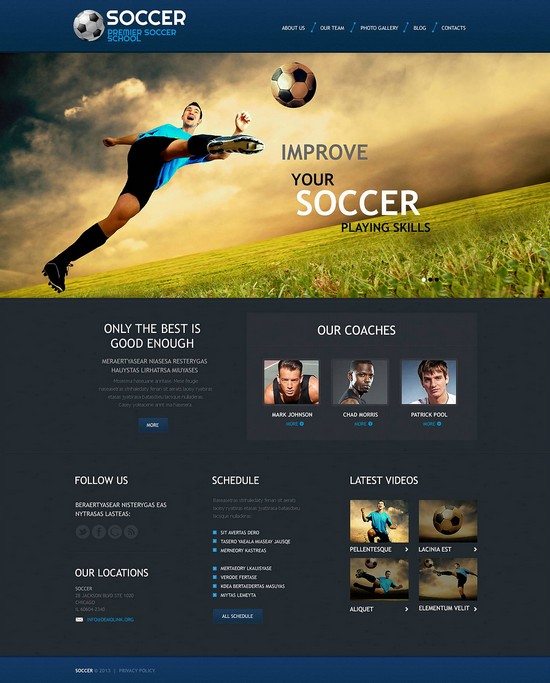 Soccer Responsive WordPress Theme