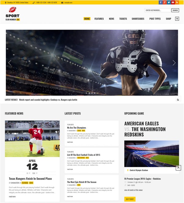 Sports Club - Football, Soccer, Sport News Theme