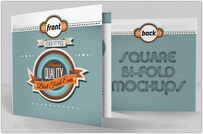 Square Bi-Fold Brochure Mockups