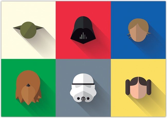 Star Wars – Long Shadow Flat Design Icons