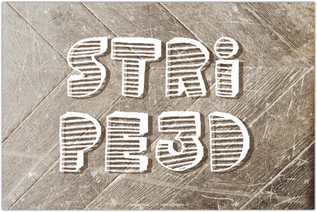 Stripe 3D handmade Font
