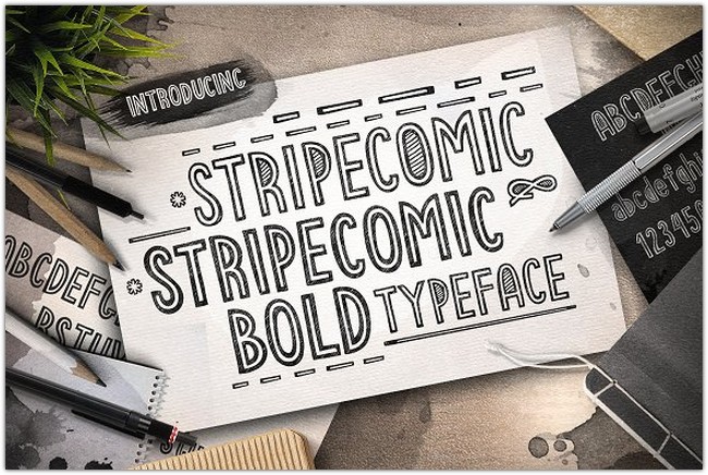 Stripecomic Typeface