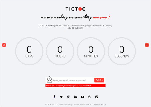TICTOC - Coming Soon Countdown Template