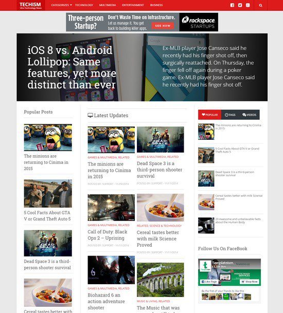 Techism Responsive blogger template