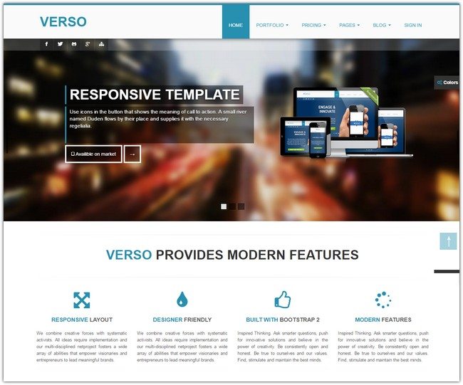 VERSO responsive Bootstrap template