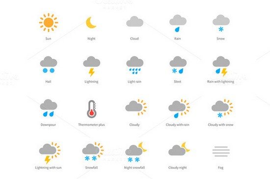 Weather colored icons