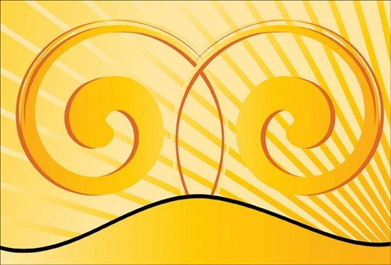 Yellow Swirl Background Vector
