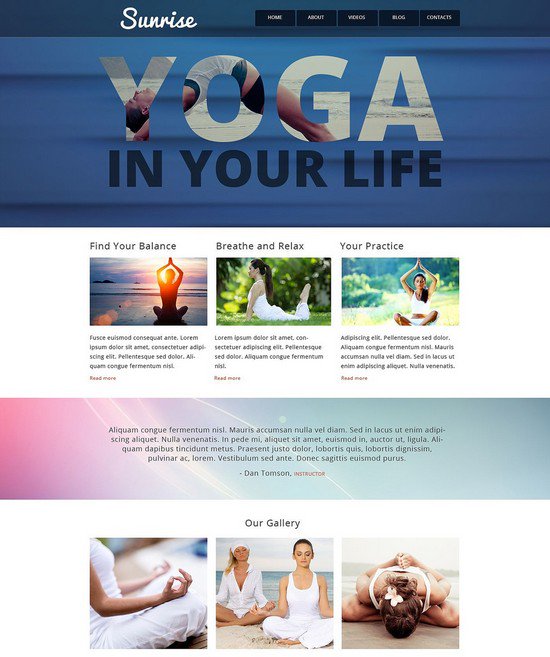 Yoga Style Website Template