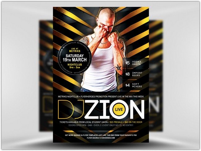 Zion Free DJ Nightclub Flyer Template