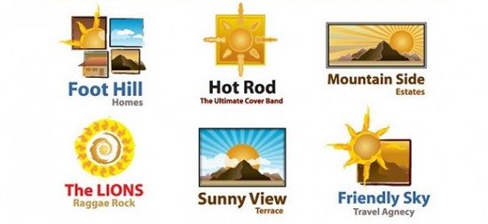 free sun logo template set