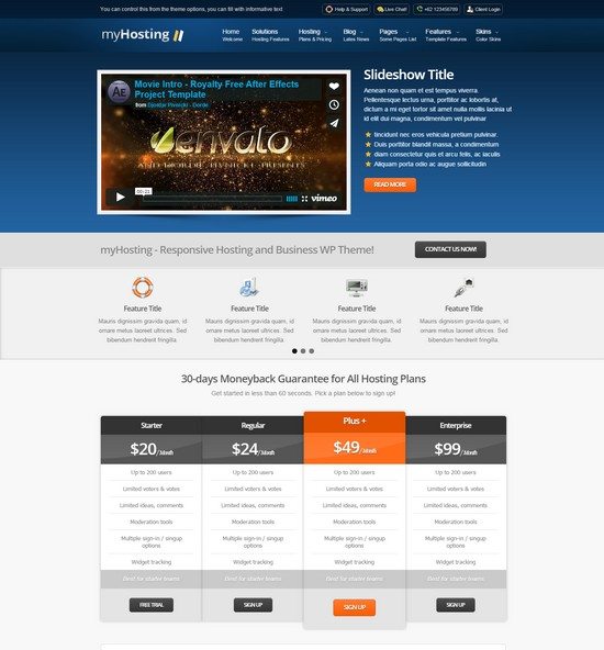 myHosting - Responsive Hosting & Business Template
