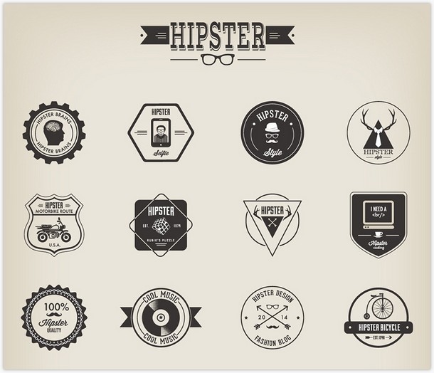 32 Hipster Badges