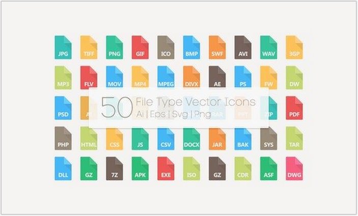 50 File Type Vector Icons