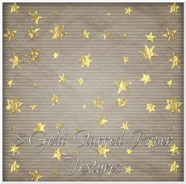 8 Gold starred Paper Textures 