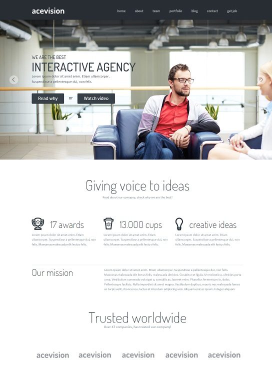Acevision - One Page HTML template