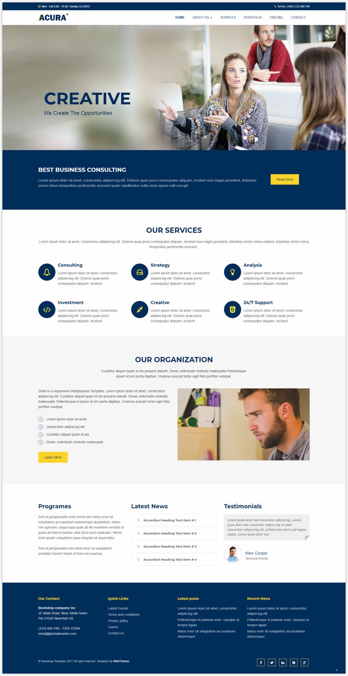 Acura Business Bootstrap Website Template