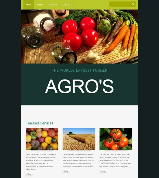 Agro- an agriculture Mobile Website Template