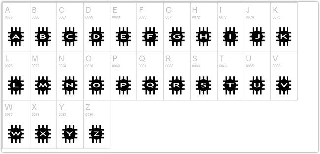 AlphaShapes grids Font