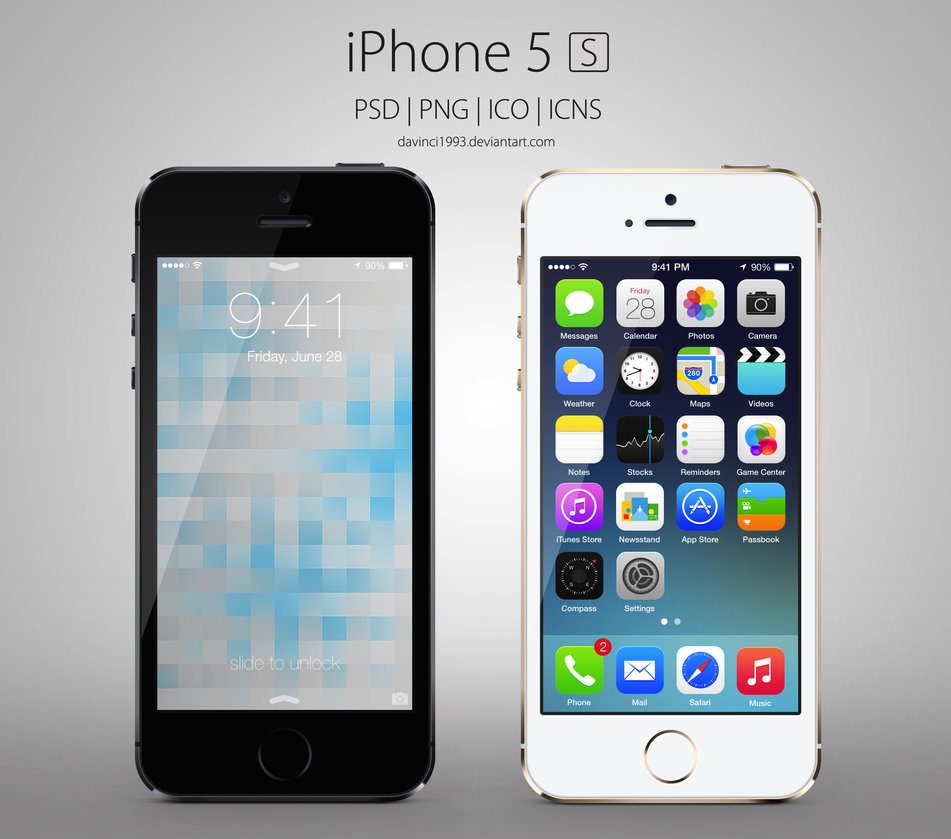 Apple iPhone 5S: PSD | PNG | ICO | ICNS