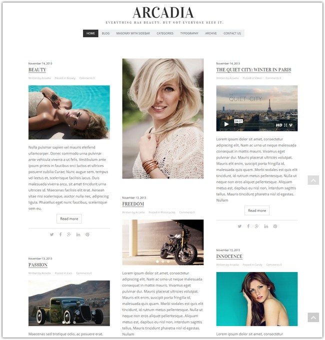 Arcadia - Responsive WordPress Blog Theme