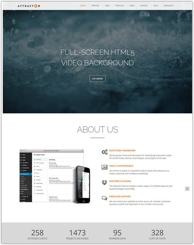 Attractor - Responsive One Page Parallax Theme
