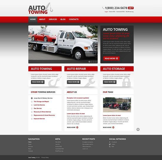Auto-Towing Car Repair WordPress Theme
