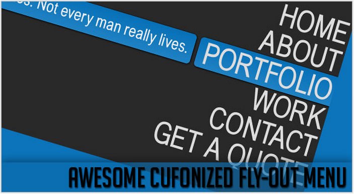 Awesome Cufonized Fly-out Menu with jQuery and CSS3