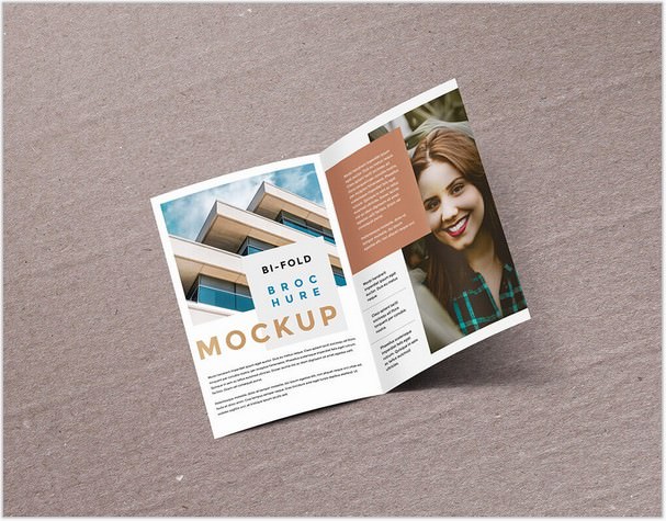 Bi-fold Brochure Mockup PSD